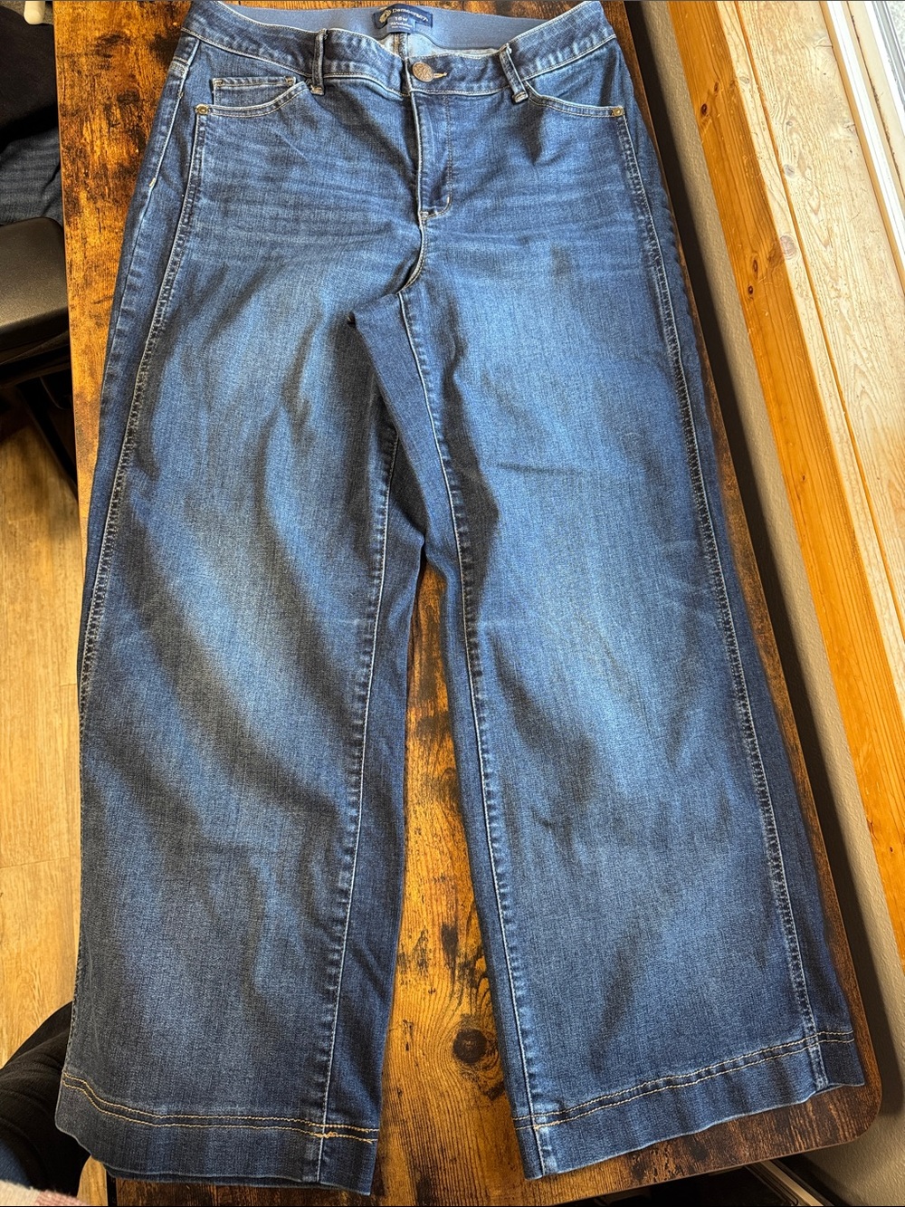 Democracy Wide-Leg Jeans in Dark Blue Wash